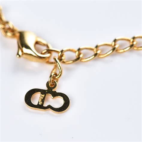 dior gold logo d necklace|christian Dior logo necklace.